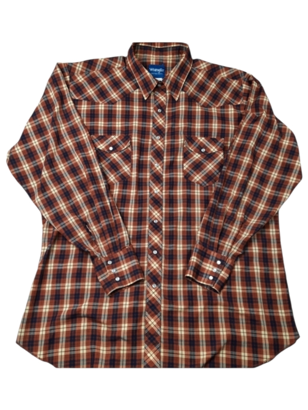 Vintage Wrangler Western Plaid Pearl Snap Shirt SZ 2XLT